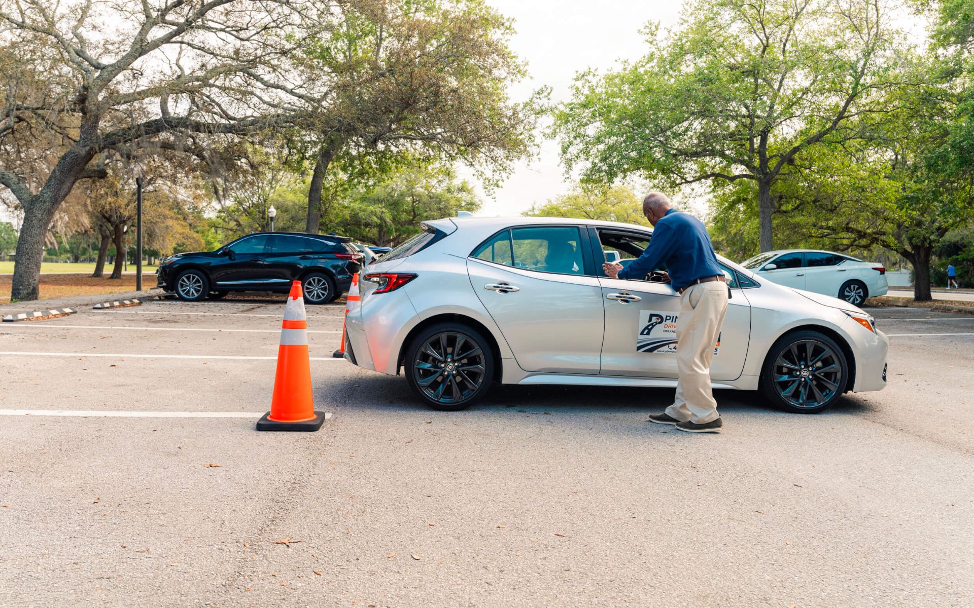 Pinnacle Driving School owner guiding student